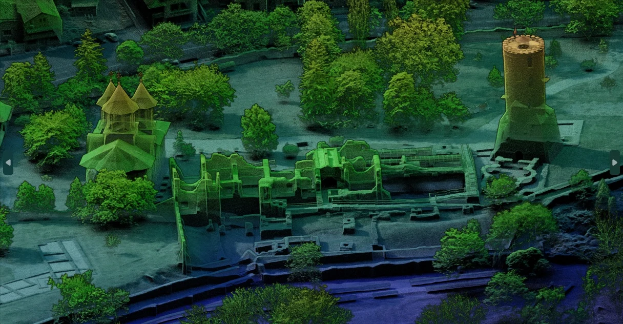LiDAR point cloud of the Royal Court in Târgoviște, Romania